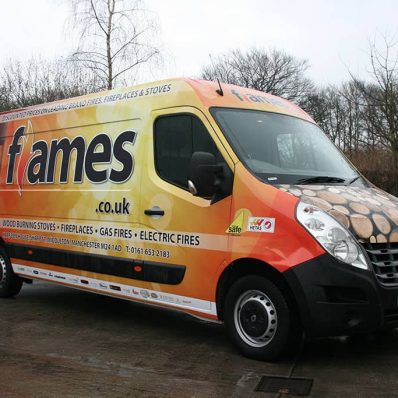 Flames - full colour digitally printed van wrap