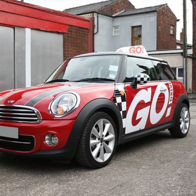 Go Drive - print and cut vinyl vehicle graphics and top box