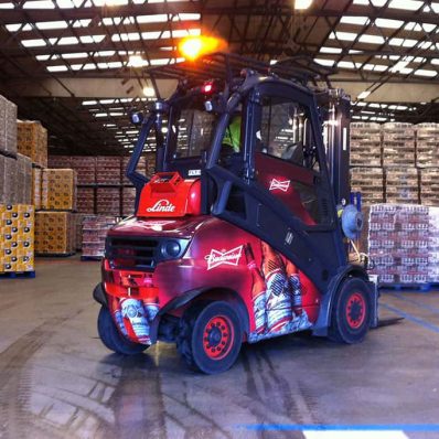 Inbev forklift truck Budweiser - digitally printed part wrap