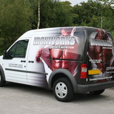 Ironworks Sports Nutrition - digitally printed part vehicle wrap