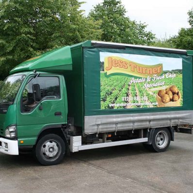 Jess Turner truck - digitally printed curtain graphics