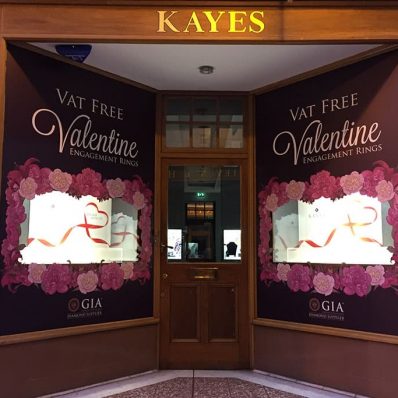 Kayes - full colour digitally printed and contour cut window-graphics