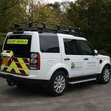 Lakes Coast and Dale land rover - print and cut vehicle graphics with chapter-8 kit to rear