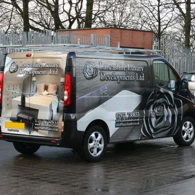 Lancashire Luxury - developments full colour digitally printed van wrap