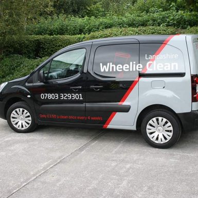 Lancashire Wheelie Clean - digitally printed part vehicle wrap