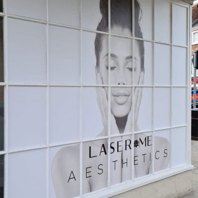 Laser Me - full colour digitally printed vinyl window graphics