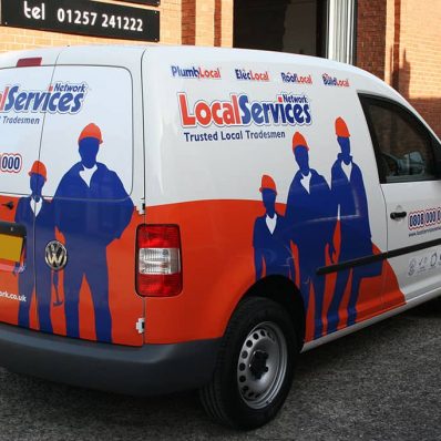 Local Services - contour cut vinyl digitally printed vehicle graphics
