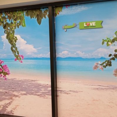 Love Energy Savings - full colour digitally printed window graphics