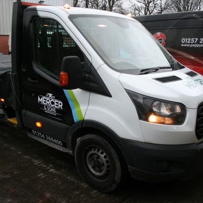Mercer & Sons - digitally printed part wrap with cut vinyl logos