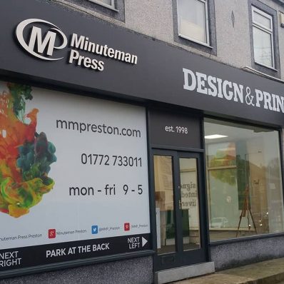 Minuteman Press - full colour digital print window graphics