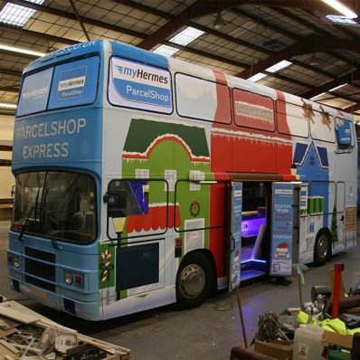 My Hermes xmas market bus - full wrap in digitally printed-vinyl