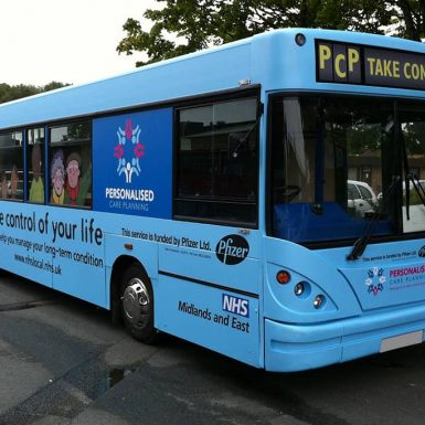 NHS bus - full colour digitally printed vehicle wrap