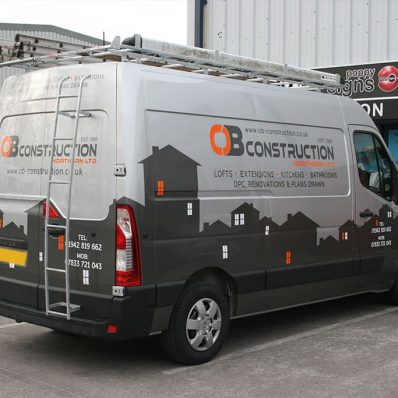 OB Construction - digitally printed part van wrap