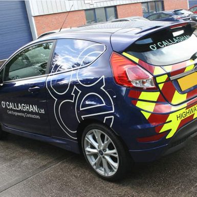 O'Callaghan ford fiesta - cut reflective vinyl vehicle graphics with chapter-8 kit