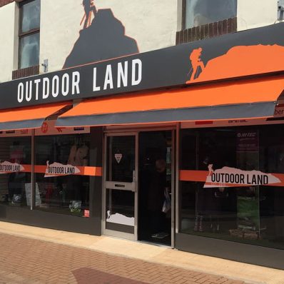 Outdoor Land - full colour digitally printed and contour cut window graphics