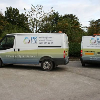 PE Pipe fleet - print and cut vinyl vehicle graphics