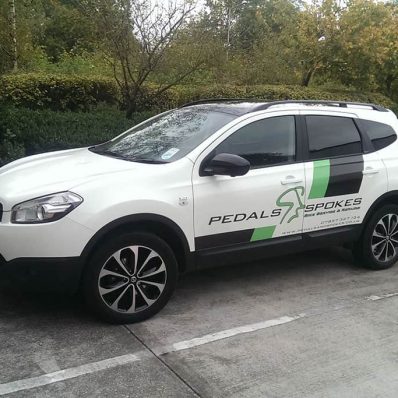 Pedal and Spokes - cut vinyl vehicle graphics