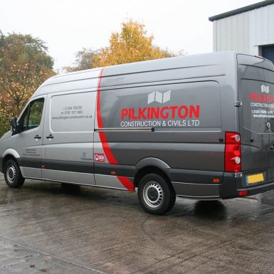 Pilkington Construction Crafter - digitally printed part vehicle wrap