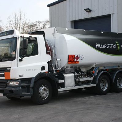 Pilkington Oils truck - part wrap including print and cut vinyl text