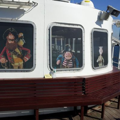 Pirates - digitally printed contravision cut window graphics