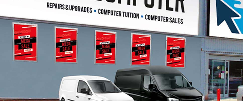 Poster display category banner