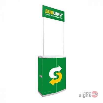Promo stand subway side view