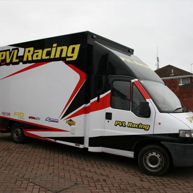 PVL Racing - digitally printed part van wrap