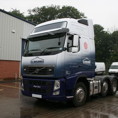 R.E. Buildings truck - full-colour digitally printed wrap