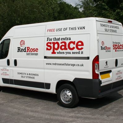 Red Rose Self Storage - print and cut vinyl vehicle graphics