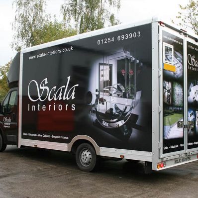 Scala Interiors Luton - digitally printed full van wrap