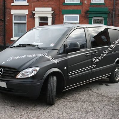 Scootamart - matt black full wrap with cut vinyl graphics