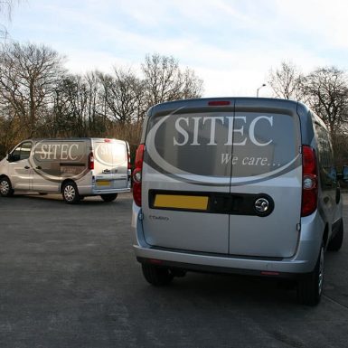 Sitec fleet - part vehicle wrap cut logo from coloured vinyl