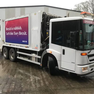 Splash Bin Brexit Refuse Wagon - digitally printed vinyl vehicle graphics