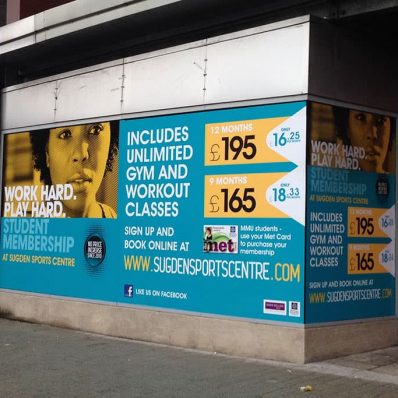 Sugden Sports Centre - full colour digitally printed windows graphics