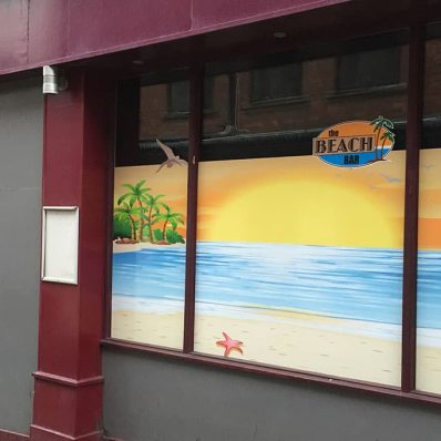 The Beach Bar - digitally printed full colour window graphics
