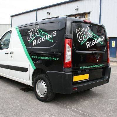 UK Rigging - digitally printed vinyl part van wrap