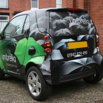 Umbrella Property Rentals - full vehicle wrap with contravision to rear window