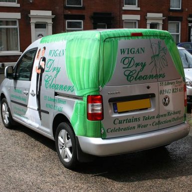 Wigan Dry Cleaners - digitally printed contour cut vehicle graphics