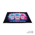 Feature floor mat showing tango artwork