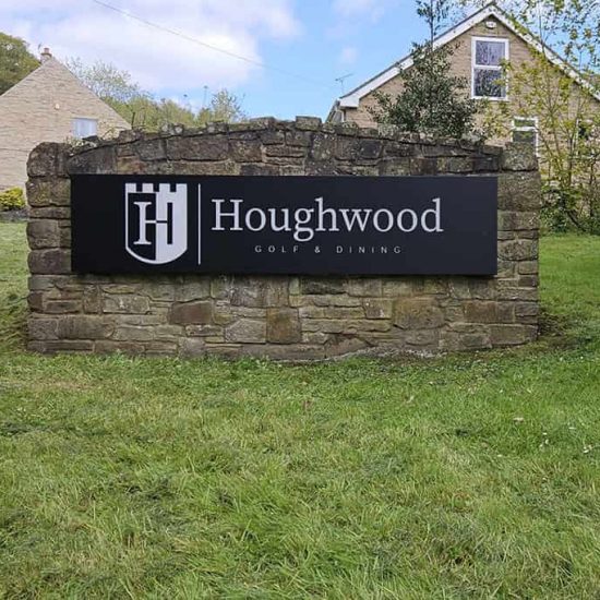 Houghwood Golf - LED illuminated wall mounted sign tray