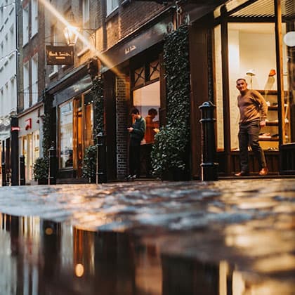 Highstreet shops raining UK city